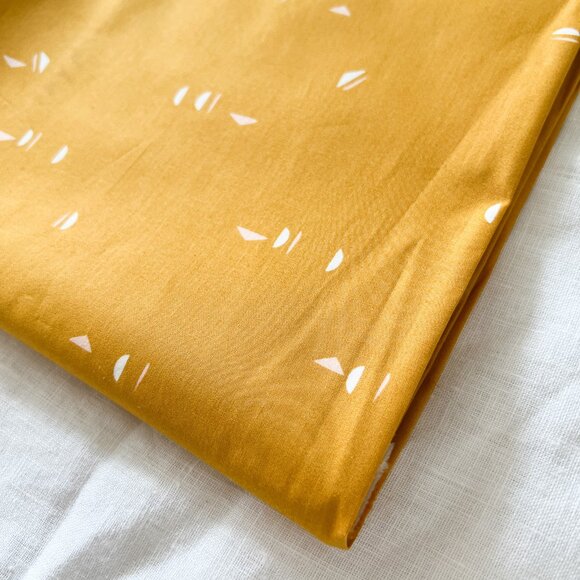 1.2 yd - Terrakotta - Stenciled Sun - Mustard - Fabric - Picture 3 of 3